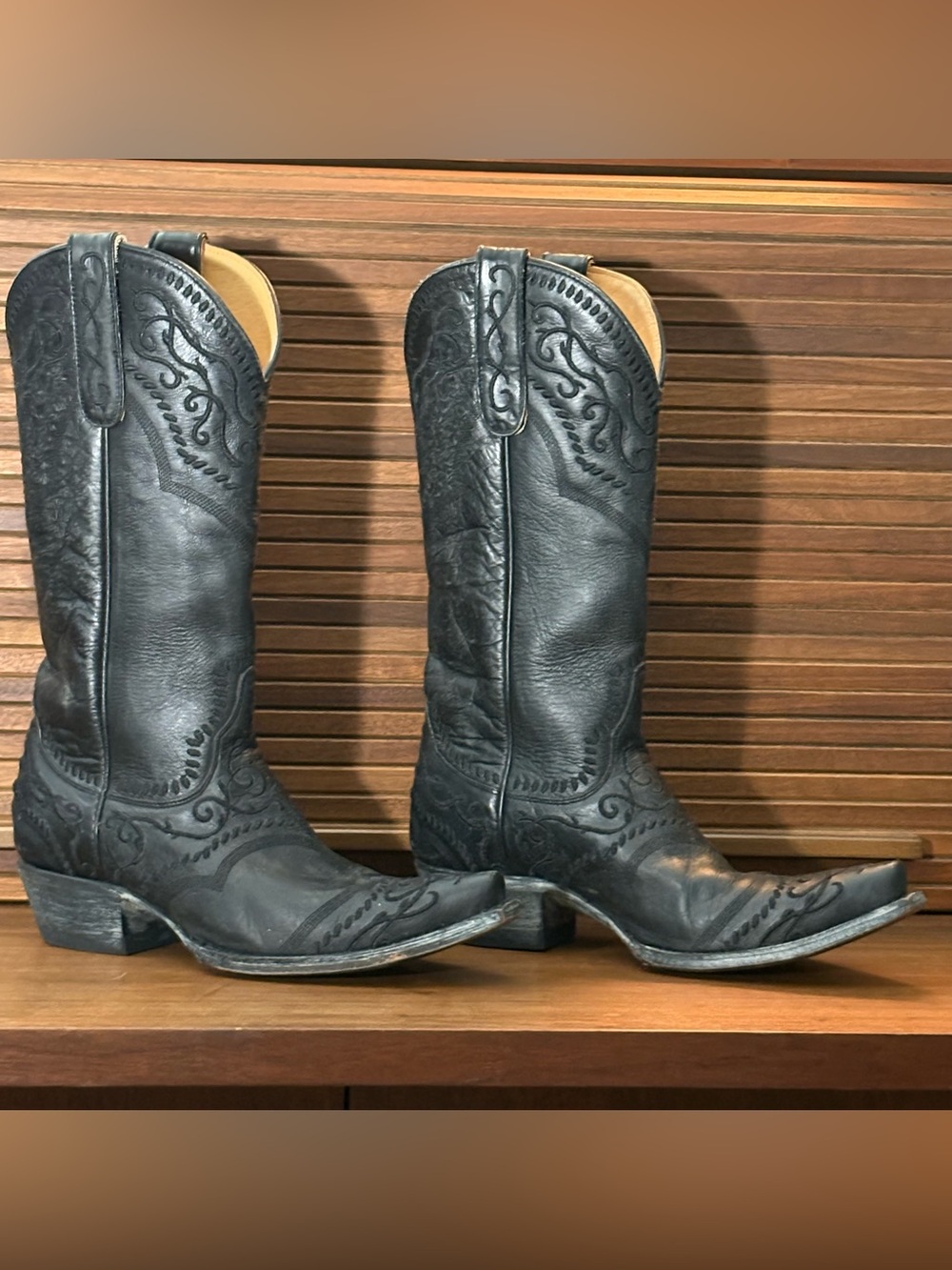 Old Gringo Black Cowboy Boots Sinatra 13” Size 7.5 1.5” Heel Yippee Ki Yay